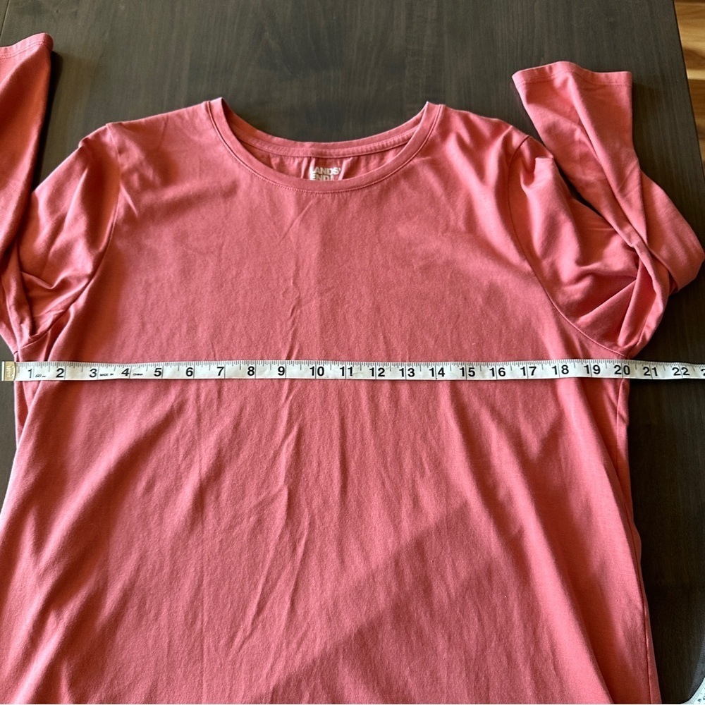 Land’s End Pink Salmon 100% Cotton Medium Tall 3/4 Sleeve T-Shirt - Picture 8 of 10